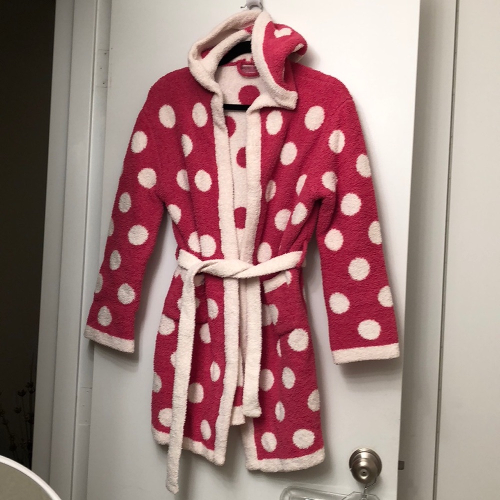 Barefoot Dreams Cozychic Robe with Hoodie.